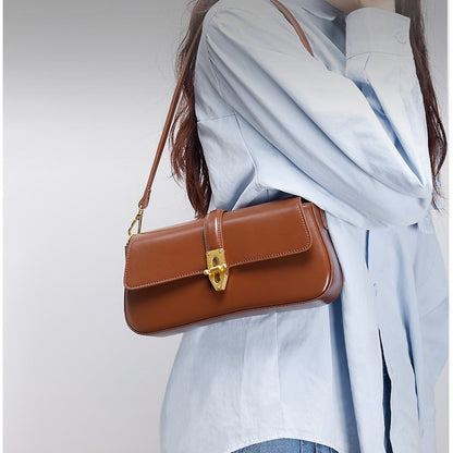 Leather Baguette Crossbody Bag