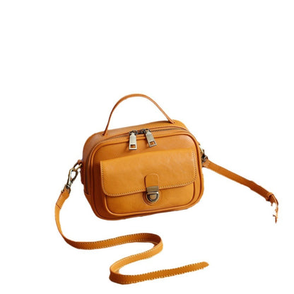 Retro Vegetable Tanned Leather Messenger Bag