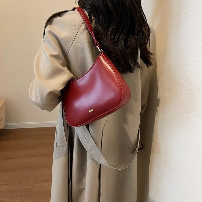 Red Leather Shoulder Bag