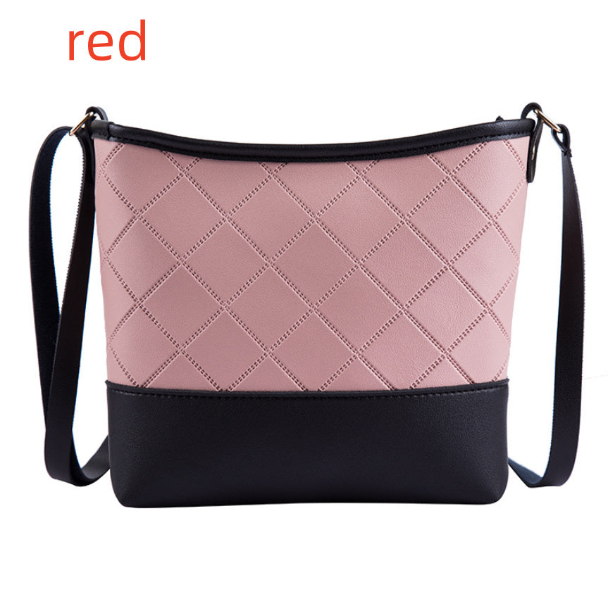 Embossed Diamond Plaid Retro Bucket Bag