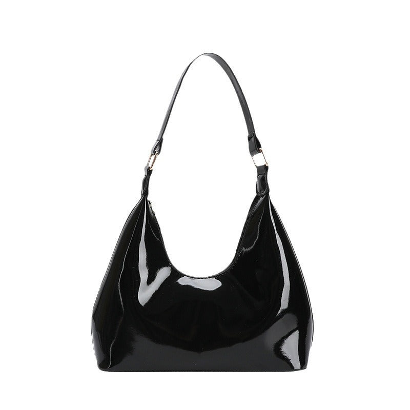 Glossy Patent Leather Shoulder Bag