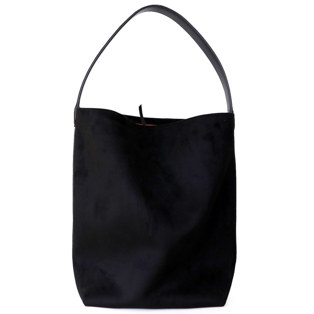 Suede Cowhide Bucket Bag – Chic & Spacious