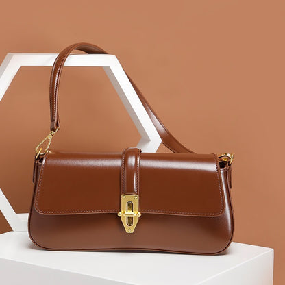 Leather Baguette Crossbody Bag