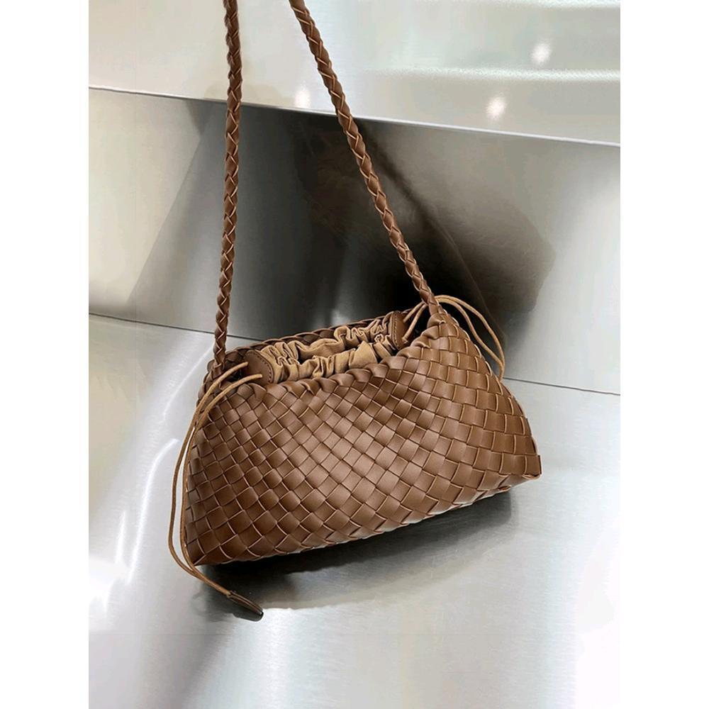 Leather Weave Dumpling Bag